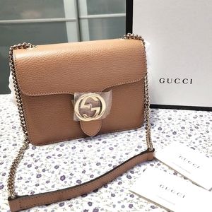 New Gucci Dollar Calfskin Interlocking G Shoulder bag